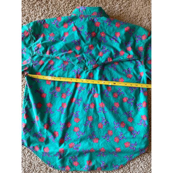 Vintage Southwest Canyon Ladies L Cowboy Hat and Boots Green Western Button Up - Picture 5 of 6